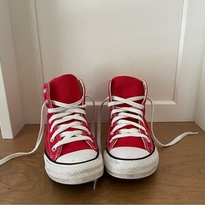 Converse Red and White High-Top Sneakers